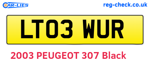 LT03WUR are the vehicle registration plates.