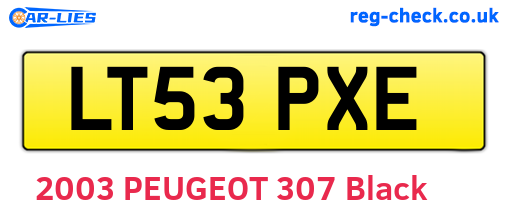 LT53PXE are the vehicle registration plates.