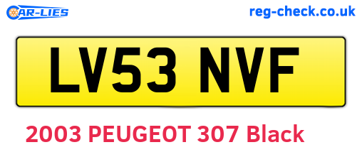 LV53NVF are the vehicle registration plates.