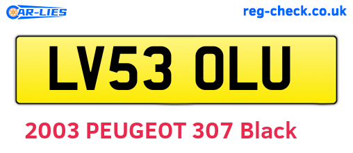LV53OLU are the vehicle registration plates.