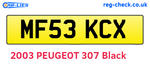 MF53KCX are the vehicle registration plates.