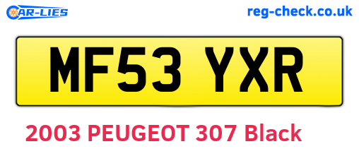 MF53YXR are the vehicle registration plates.