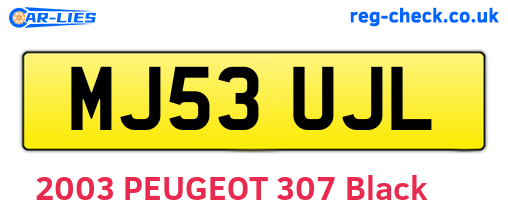 MJ53UJL are the vehicle registration plates.