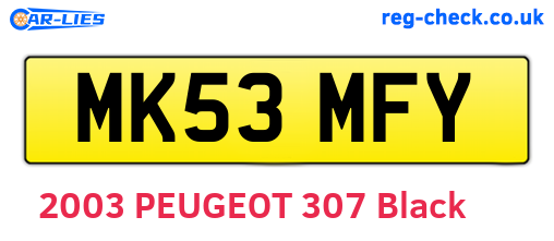 MK53MFY are the vehicle registration plates.