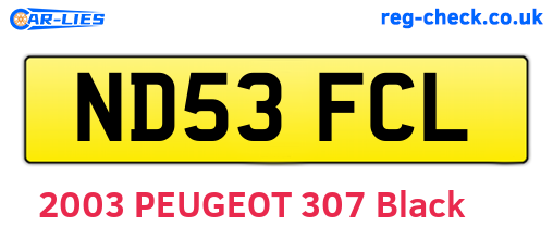 ND53FCL are the vehicle registration plates.