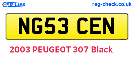 NG53CEN are the vehicle registration plates.