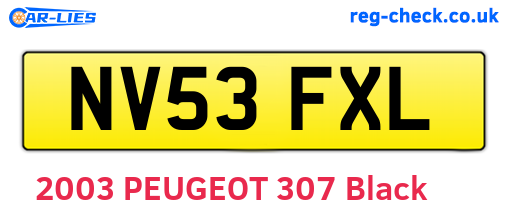 NV53FXL are the vehicle registration plates.