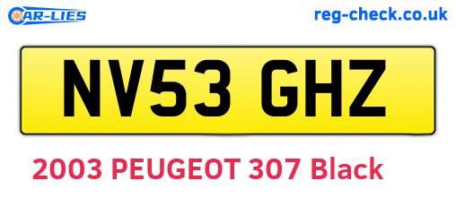 NV53GHZ are the vehicle registration plates.