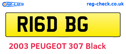 R16DBG are the vehicle registration plates.
