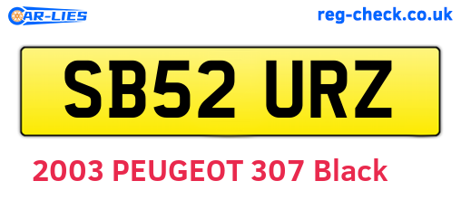 SB52URZ are the vehicle registration plates.