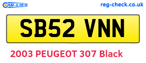 SB52VNN are the vehicle registration plates.