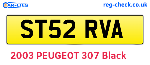 ST52RVA are the vehicle registration plates.