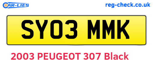 SY03MMK are the vehicle registration plates.