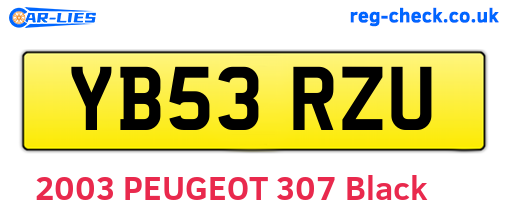 YB53RZU are the vehicle registration plates.