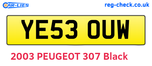 YE53OUW are the vehicle registration plates.