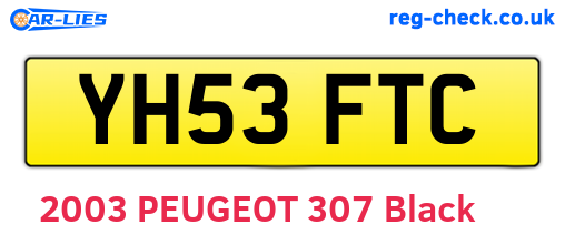 YH53FTC are the vehicle registration plates.