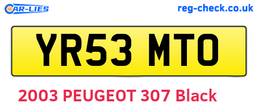 YR53MTO are the vehicle registration plates.