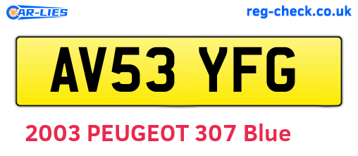 AV53YFG are the vehicle registration plates.
