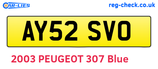 AY52SVO are the vehicle registration plates.