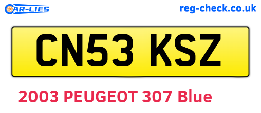 CN53KSZ are the vehicle registration plates.