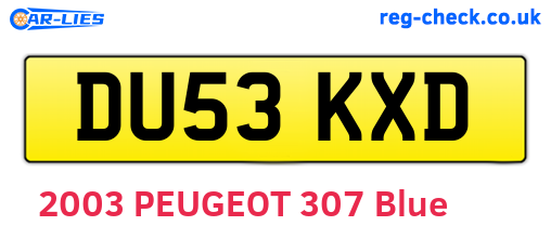 DU53KXD are the vehicle registration plates.