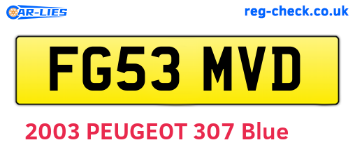FG53MVD are the vehicle registration plates.