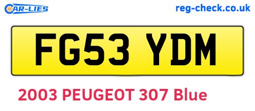 FG53YDM are the vehicle registration plates.