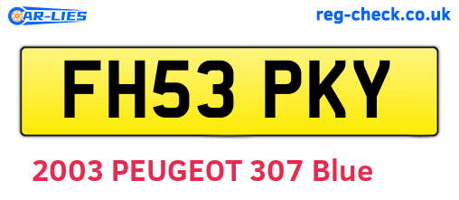 FH53PKY are the vehicle registration plates.