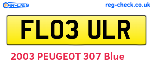 FL03ULR are the vehicle registration plates.