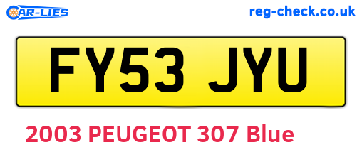 FY53JYU are the vehicle registration plates.