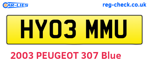 HY03MMU are the vehicle registration plates.