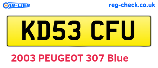 KD53CFU are the vehicle registration plates.