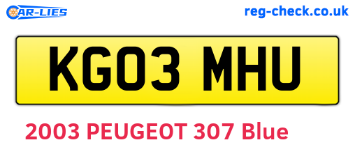 KG03MHU are the vehicle registration plates.