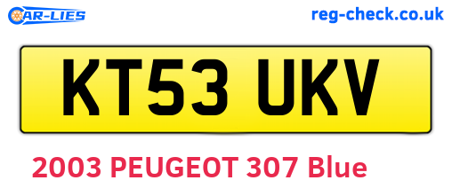 KT53UKV are the vehicle registration plates.