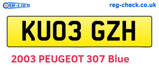 KU03GZH are the vehicle registration plates.