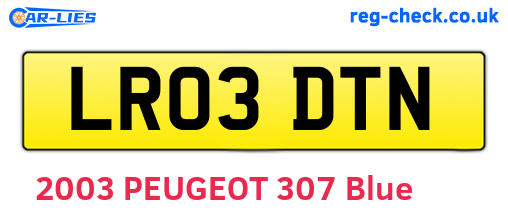 LR03DTN are the vehicle registration plates.