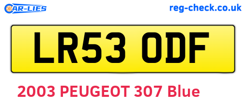 LR53ODF are the vehicle registration plates.