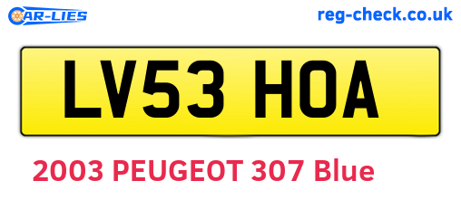 LV53HOA are the vehicle registration plates.