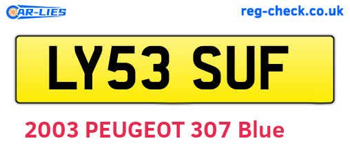 LY53SUF are the vehicle registration plates.