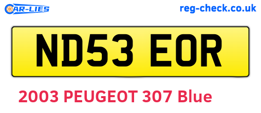 ND53EOR are the vehicle registration plates.