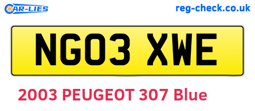 NG03XWE are the vehicle registration plates.