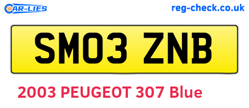 SM03ZNB are the vehicle registration plates.