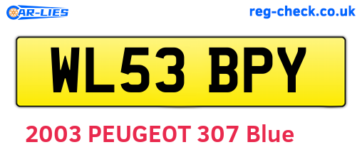 WL53BPY are the vehicle registration plates.