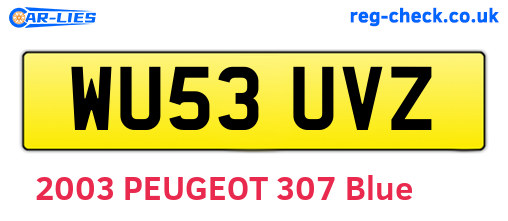 WU53UVZ are the vehicle registration plates.