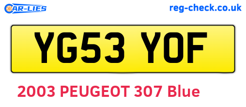 YG53YOF are the vehicle registration plates.