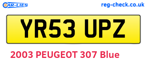 YR53UPZ are the vehicle registration plates.