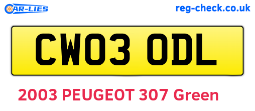 CW03ODL are the vehicle registration plates.