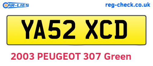 YA52XCD are the vehicle registration plates.