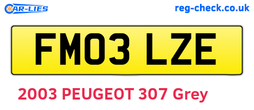 FM03LZE are the vehicle registration plates.