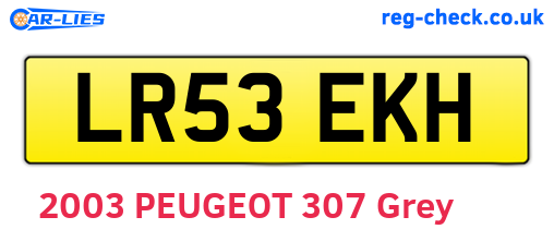 LR53EKH are the vehicle registration plates.